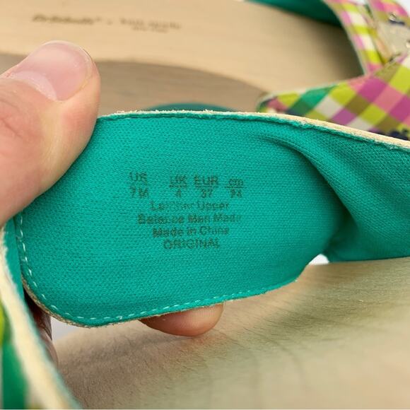 DR. SCHOLL'S x KATE SPADE New York Bella Plaid Slide Sandal Pink Green White 7 - Picture 9 of 10